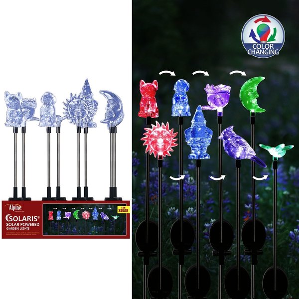 Alpine Solaris Assorted Acrylic 32 in. H Color Changing Outdoor Garden Stake RGG415ABB